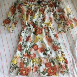 Forever 21 white floral midi dress